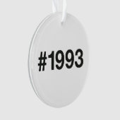 1993 Hashtag 32 Verjaardag Jubileum Ornament (voorkant)