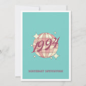  1994 30e verjaardag retro blauwgroen uitnodiging (Achterkant)