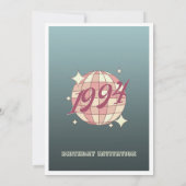 1994 30e verjaardag retro donkerblauw feest kaart (Achterkant)