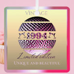 1994 30ste verjaardag roze metalen ornament<br><div class="desc">Mooi en uniek 30e verjaardagscadeau voor mensen geboren in 1994.  1994 discobal in roze en de inscriptie limited edition. Twee persoonlijke tekstzinnen op de voor- en achterkant voor aangepaste felicitaties of groeten.</div>