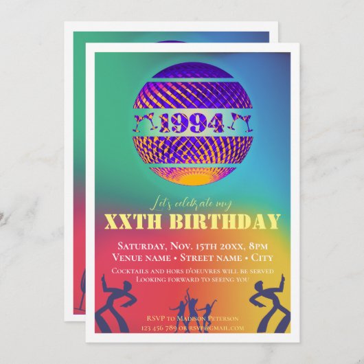  1994 30ste verjaardagsfeestje kaart (Voorkant / Achterkant)