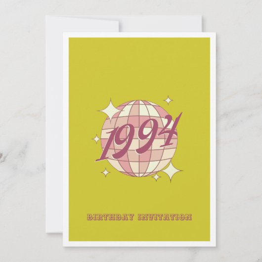 1994 31e verjaardag retro groene partij Uitnodigin Kaart (Achterkant)