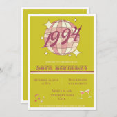 1994 31e verjaardag retro groene partij Uitnodigin Kaart (Voorkant / Achterkant)