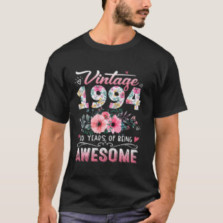  1994 Bloemen 30 jaar oud 30ste verjaardagspark T-shirt