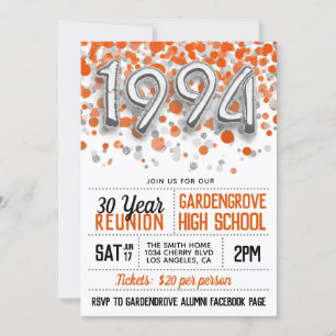 1994 High School College Reunion Uitnodiging