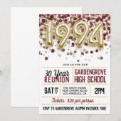 1994 High School College Reunion Uitnodiging (Voorkant / Achterkant)