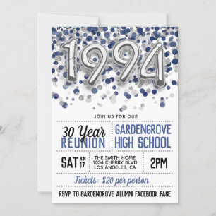 1994 High School College Reunion Uitnodiging