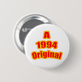 1994 Origineel Rood Ronde Button 5,7 Cm (Voorkant /achterkant)