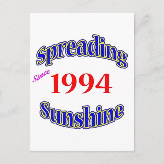 1994 Spreading Sunshine Briefkaart (Voorkant)