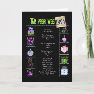 1994 Verjaardag Leuke Feiten Kaart