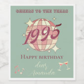  1995 29e 30e verjaardagsfeestje Uitnodiging Wijn Etiket (Enkel label)