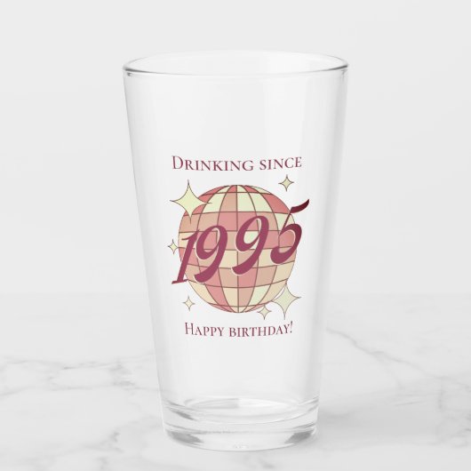  1995 30ste verjaardag retro paarse glas (Voorkant)