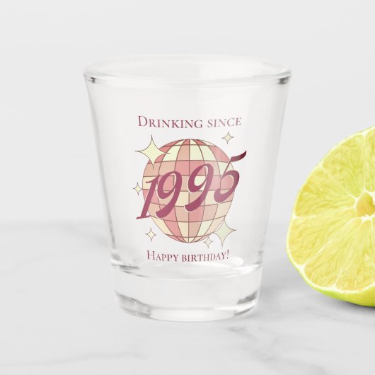  1995 30ste verjaardag retro paarse shot glas (Voorkant)
