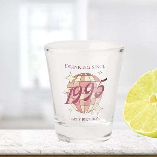  1995 30ste verjaardag retro paarse shot glas