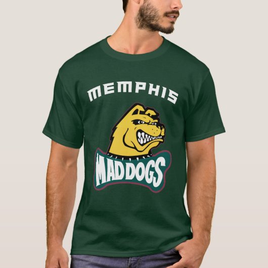 1995 Memphis MadDogs Retro CFL Pro Football 🏈 T-shirt (Voorkant)