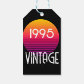 1995 Neon Retro Stripe Zon 30e Verjaardag Cadeaulabel (Achterkant)