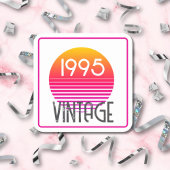  1995 Neon Retro Stripe Zon 30e Verjaardag Kartonnen Onderzetters
