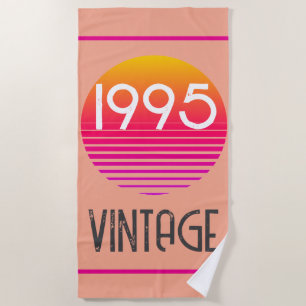 1995 Neon Retro Stripe Zon 30e Verjaardag Strandlaken