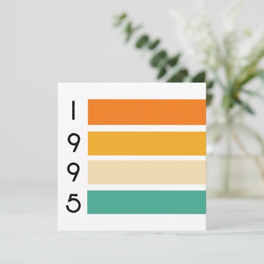 1995 Retro Stripe Sunset  Bedankkaart (Staand voorkant)