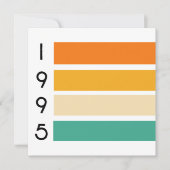 1995 Retro Stripe Sunset  Bedankkaart (Voorkant)