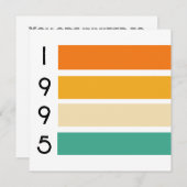 1995 Retro Stripe Sunset  Kaart (Voorkant / Achterkant)