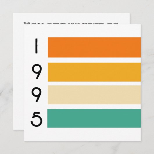 1995 Retro Stripe Sunset Kaart (Voorkant / Achterkant)