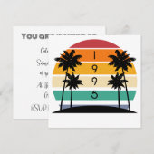 1995 Retro Stripe Sunset  Kaart (Voorkant / Achterkant)