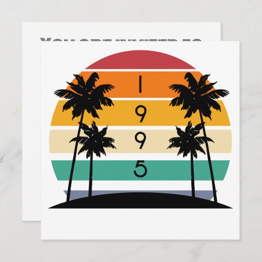 1995 Retro Stripe Sunset  Kaart (Voorkant / Achterkant)