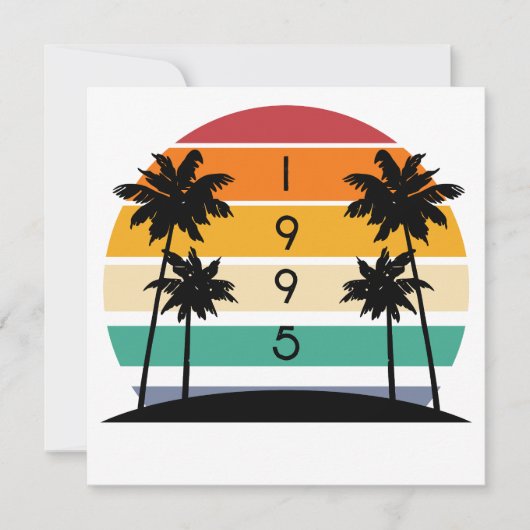 1995 Retro Stripe Sunset  Kaart (Voorkant)