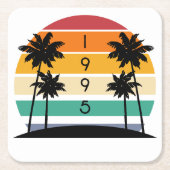 1995 Retro Stripe Sunset Kartonnen Onderzetters (Voorkant)