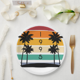 1995 Retro Stripe Sunset  Papieren Bordje