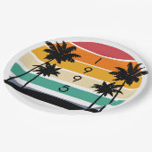 1995 Retro Stripe Sunset  Papieren Bordje (Gekanteld)