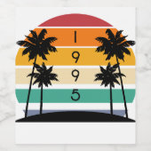 1995 Retro Stripe Sunset  Wijn Etiket (Enkel label)