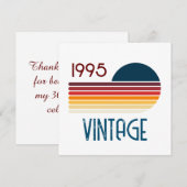 1995 Retro Stripe Zon 30e Verjaardag Bedankkaart (Voorkant / Achterkant)