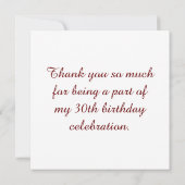 1995 Retro Stripe Zon 30e Verjaardag Bedankkaart (Achterkant)