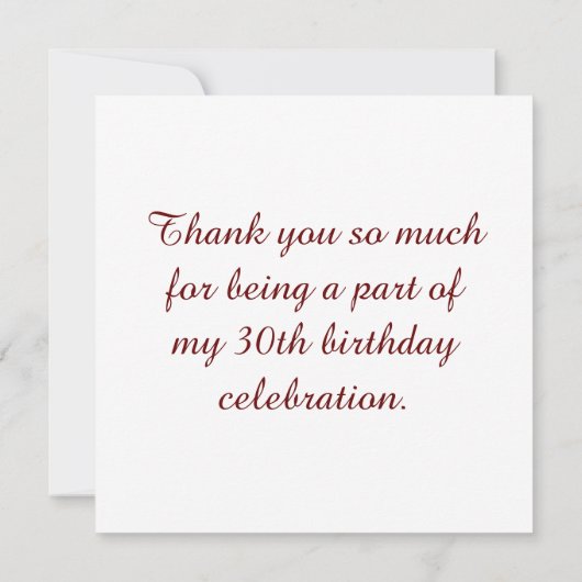 1995 Retro Stripe Zon 30e Verjaardag Bedankkaart (Achterkant)