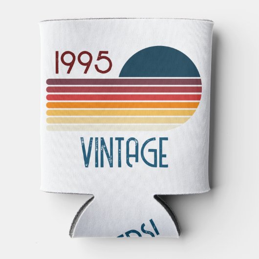  1995 Retro Stripe Zon 30e Verjaardag Blikjeskoeler (Voorkant)