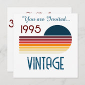  1995 Retro Stripe Zon 30e Verjaardag Kaart (Voorkant / Achterkant)