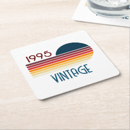  1995 Retro Stripe Zon 30e Verjaardag Kartonnen Onderzetters