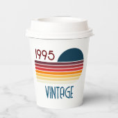  1995 Retro Stripe Zon 30e Verjaardag Papieren Bekers (Achterkant)