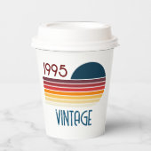  1995 Retro Stripe Zon 30e Verjaardag Papieren Bekers (Voorkant)