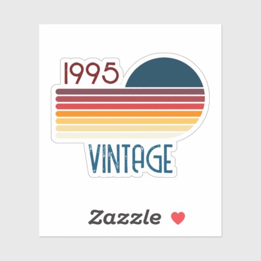  1995 Retro Stripe Zon 30e Verjaardag Sticker (Vel)