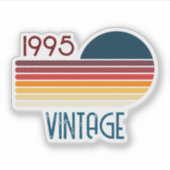  1995 Retro Stripe Zon 30e Verjaardag Sticker (Voorkant)