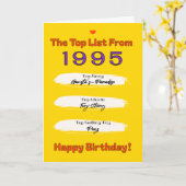 1995 Top Lijst Verjaardag Kaart (Gele Bloem)