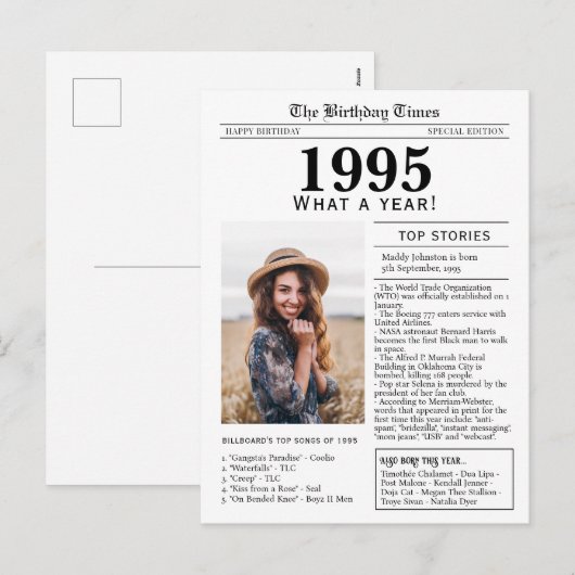 1995 Verjaardag Briefkaart (Voorkant / Achterkant)