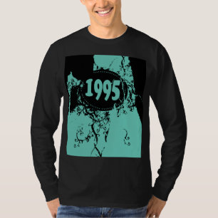 1995 - Zwarte, blauwe  retro - T-Shirt