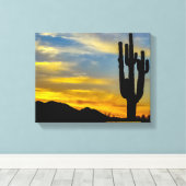 1996-2-Arizona Woestijn bij zonsondergang Canvas Afdruk (Insitu (Houten vloer))