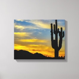 1996-2-Arizona Woestijn bij zonsondergang Canvas Afdruk