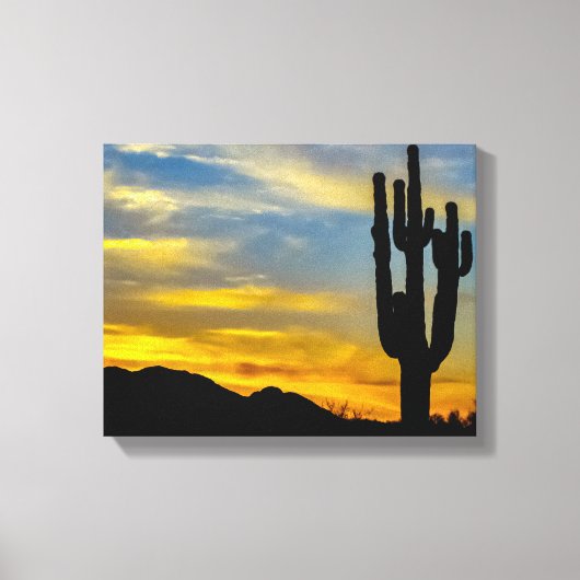 1996-2-Arizona Woestijn bij zonsondergang Canvas Afdruk (Voorkant)