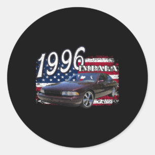 1996 96 Impala Lowrider SS 4th of July Amerikaans Ronde Sticker
